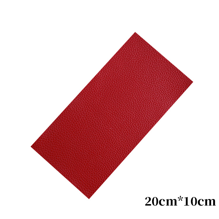 Los fabricantes suministran el subsidio de reparación de cuero de color autoadhesivo completo PU Litchi grano Road pegatinas sofá cojín agujero parche pegatinas
