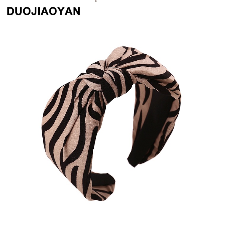 New Zebra Pattern Fabric Knotted Women's Headband Hair Accessories display picture 3