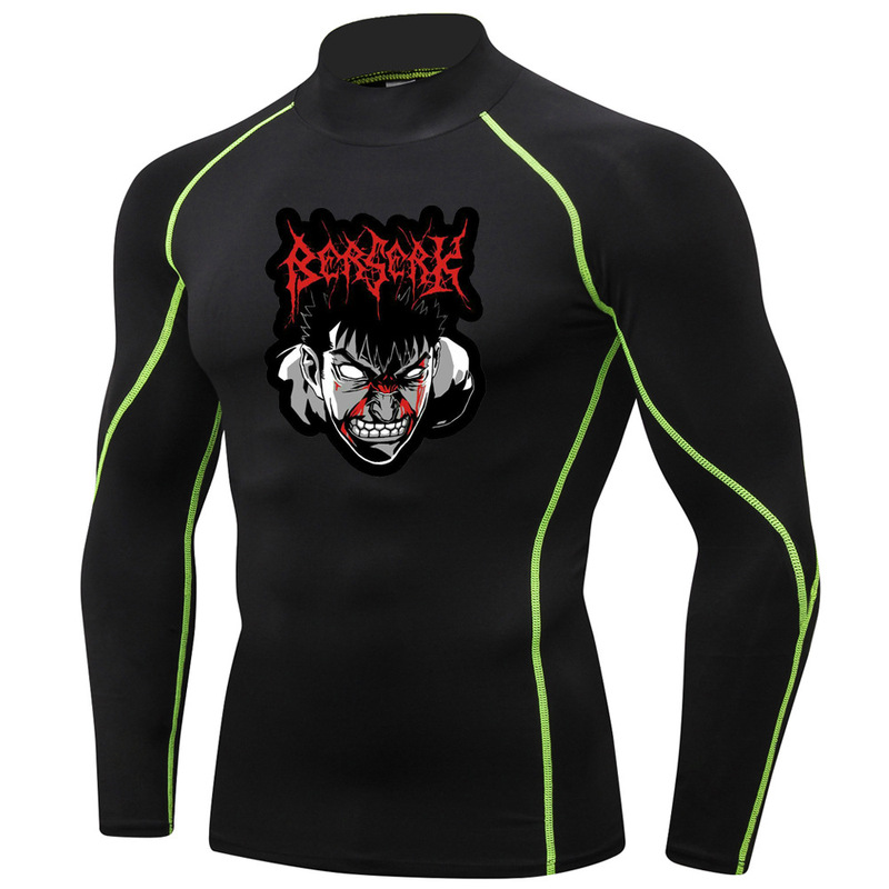 Men's Y2K Compressed Shirt Black Fitness T-shirt Muscle Quick Dry Fitness Sports Clothing Sunscreen Sports T-shirt