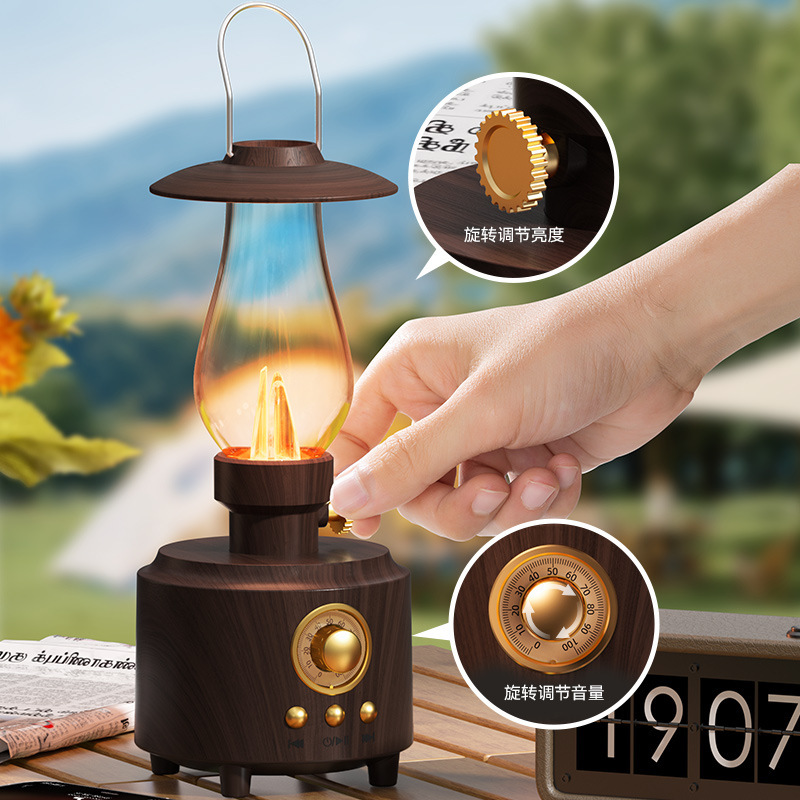 国境を越えた新しい灯油ランプ Bluetooth スピーカーデスクトップレトロ Bluetooth スピーカー屋外ポータブルキャンプ雰囲気ライトスピーカー|undefined