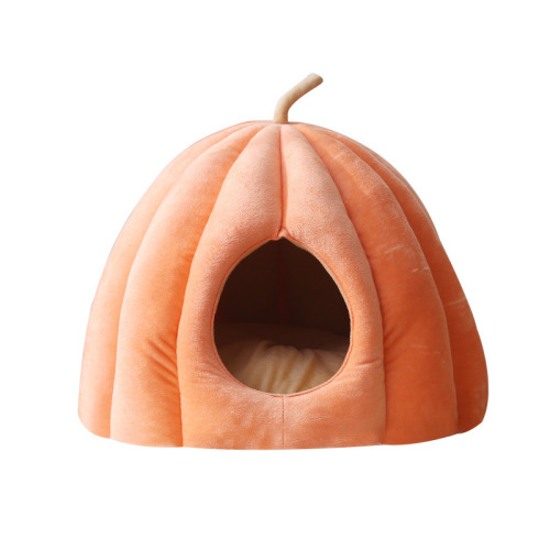 Manufacturer cat nest wholesale winter warm closed cat nest large removable washable yurt pumpkin cat nest cat supplies