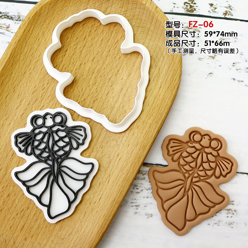 Molde de galletas de pez mariposa para fiesta de horneado DIY molde de flip 3D estereoscopio de prensa molde de corte de galletas de helada