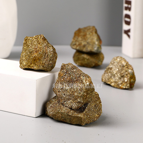 Pyrite rough stone, crystal symbiosis rough stone, mineral crystal ore, strange stone, ornamental ornament, rough stone
