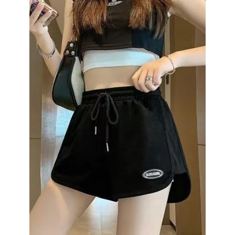Summer Leisure Sports Hot Three-point Yoga Shorts Women's High Waist Loose Slimming Running Fitness A- line Pants Wide Leg Pants
