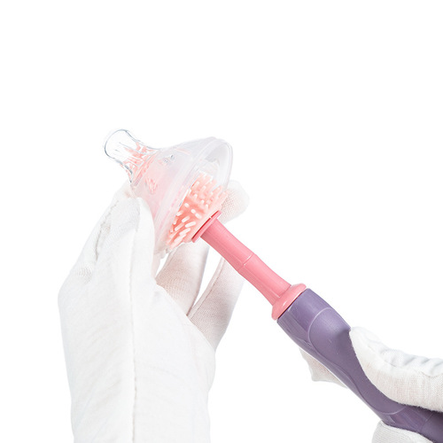 Doraemon Bib-Brush Nipple Brush Set for Baby Bottles, 2-Piece Set, Nipple Cleaner, Detachable Kit, Model 6328