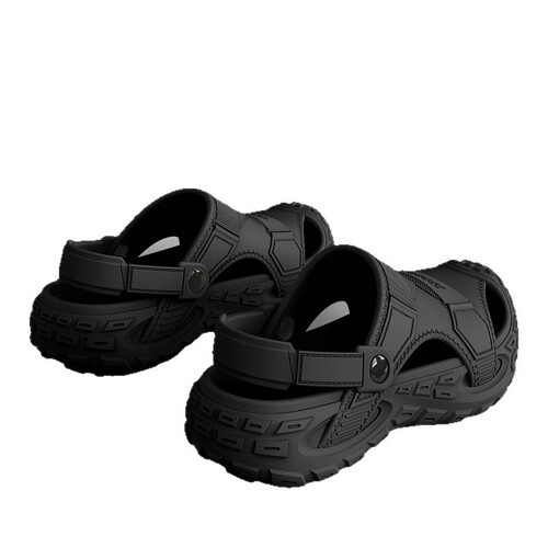 Men's outdoor flip-flops, summer breathable, anti-slip, non-thick-soled beach shoes with toe cover—perfect for fishing, driving, and preventing foot odor.