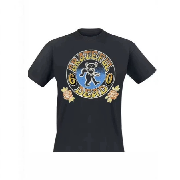 2026 Grateful Dead Band Dancing Bear 60th Anniversary T-shirt, featuring a vintage bear and rose pattern, rock style 2026 Grateful Dead Band Dancing Bear 60th Anniversary T-shirt, featuring a vintage bear and rose pattern, rock style