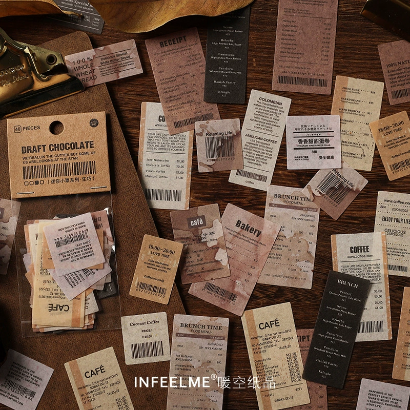 Infeel.me и бумага для наклейки бумажный пакет мини-билет серия свежий ретро ручной учет DIY декоративные наклейки 4 модели