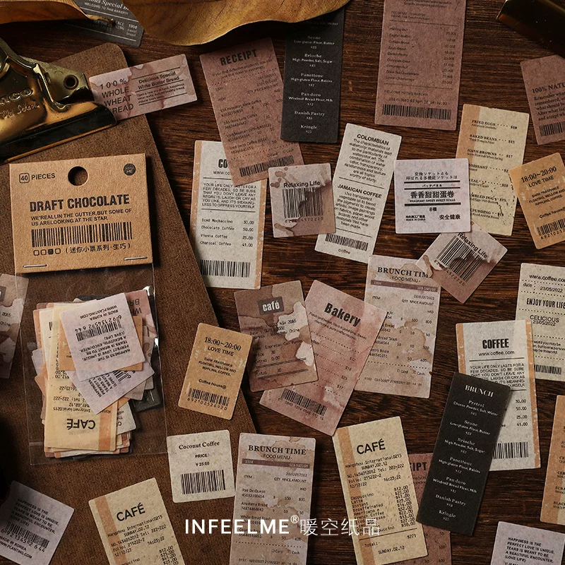 Infeel.me и бумага для наклейки бумажный пакет мини-билет серия свежий ретро ручной учет DIY декоративные наклейки 4 модели
