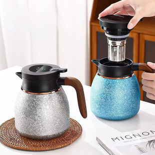 Large-Capacity High-End Titanium-Coated Stew Teapot, Insulated Teapot, Tea Water Separation, Stuffy Teapot, Household Thermos Kettle, Souvenir