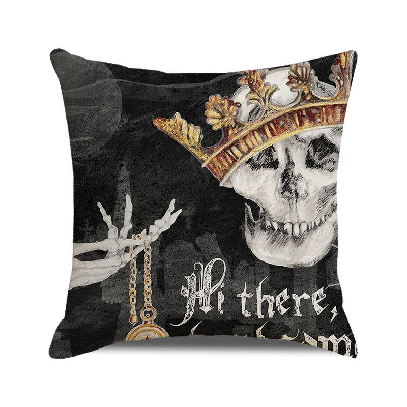 Retro Punk Palm Skull Cotton Pillow Cases display picture 2