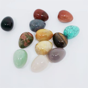 Natural Crystal Agate Stone 20mm Mini Small Egg Ornaments Jade Amoy Ore Bird Easter Egg Christmas Decoration