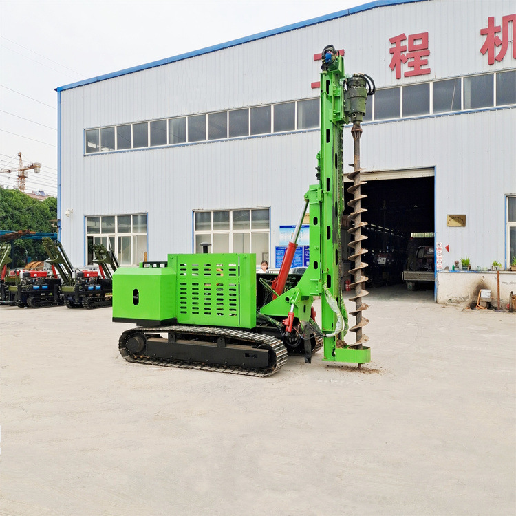 履带式螺旋钻机 成孔5米光伏打桩机 爬山虎型引孔机