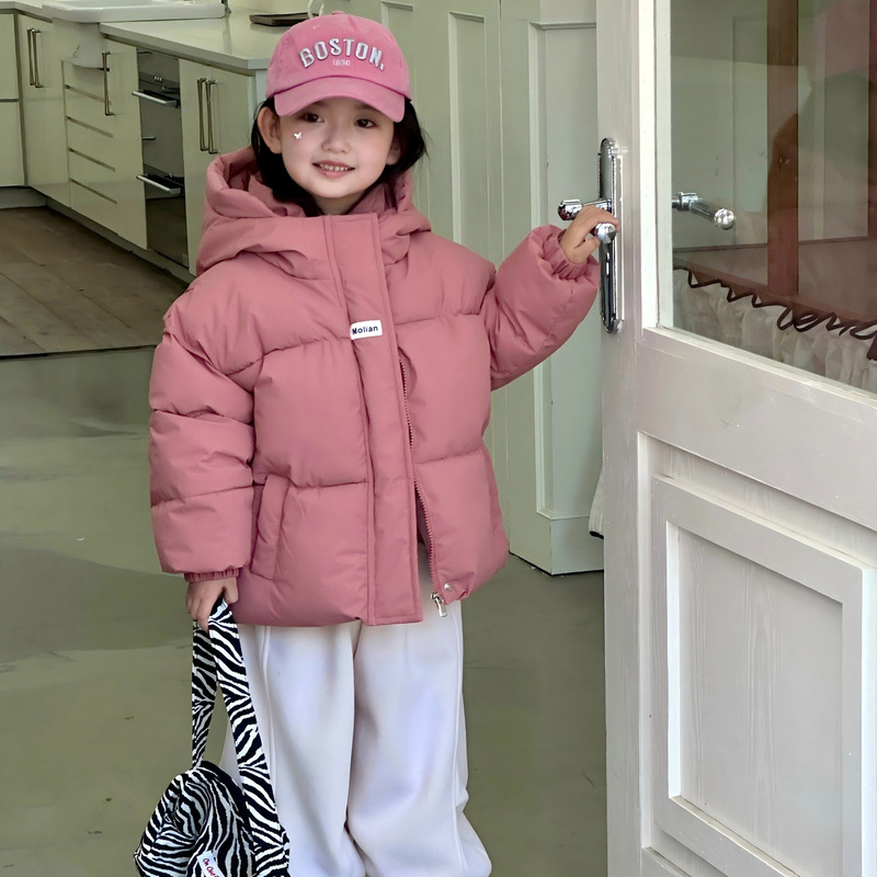 Autumn and Winter Children's down Cotton Jacket Korean Style Thickened Boys' and Girls' Fashionable Hooded Warm Coat Children's Clothing Autumn and Winter Children's down Cotton Jacket Korean Style Thickened Boys' and Girls' Fashionable Hooded Warm Coat Children's Clothing
