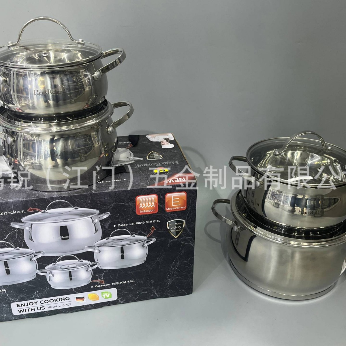 Hongrui (Jiangmen) Hardware Products Co., Ltd. El juego de ollas de 4 piezas de acero inoxidable 201 está disponible en stock