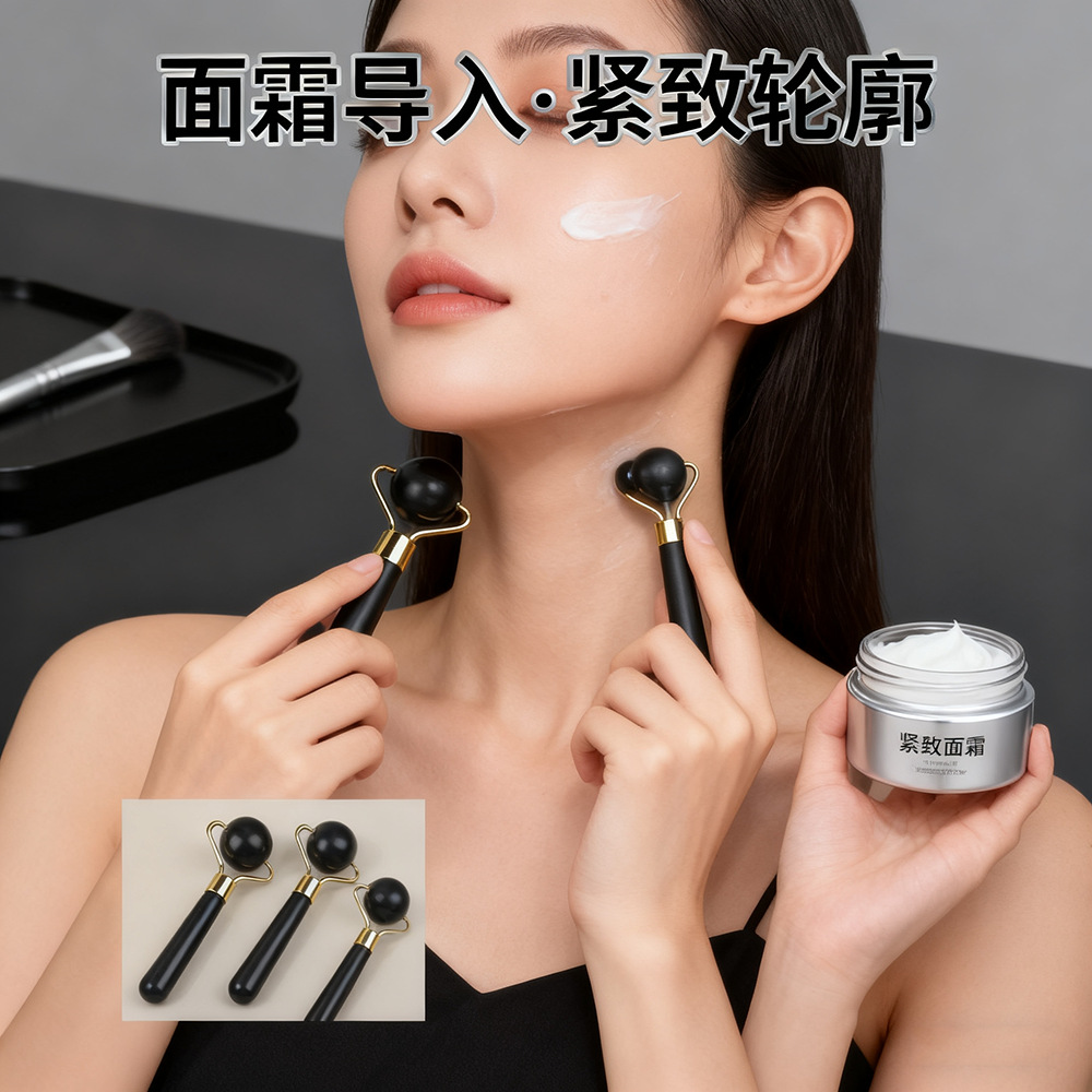Massage Roller Facial Care Jade Beauty Dark Green Massager Manufacturer Wholesale Cross-Border Meridian Full Body Massage Stick