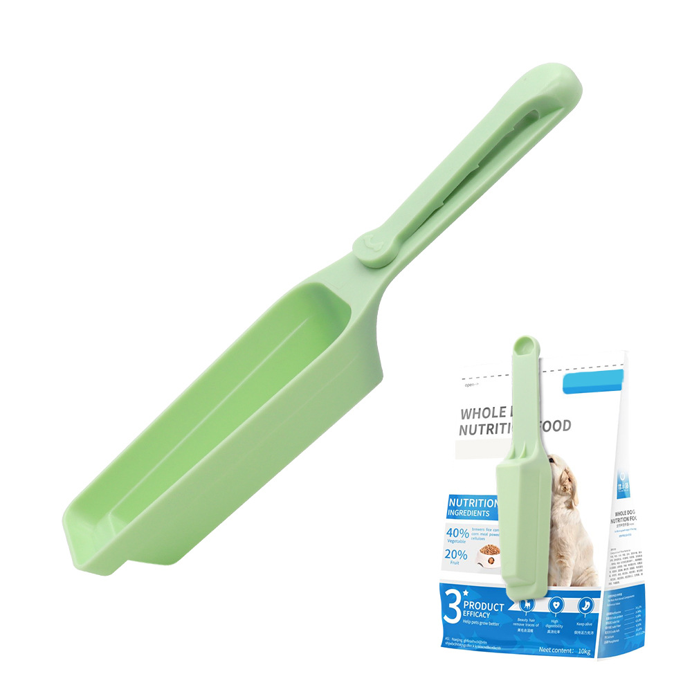 Cuchara de comida para perros tamaño pequeño cuchara de comida para mascotas pala de comida para perros con clip de sellado cuchara de comida para gatos suministros cuchara de comida para animales pequeños