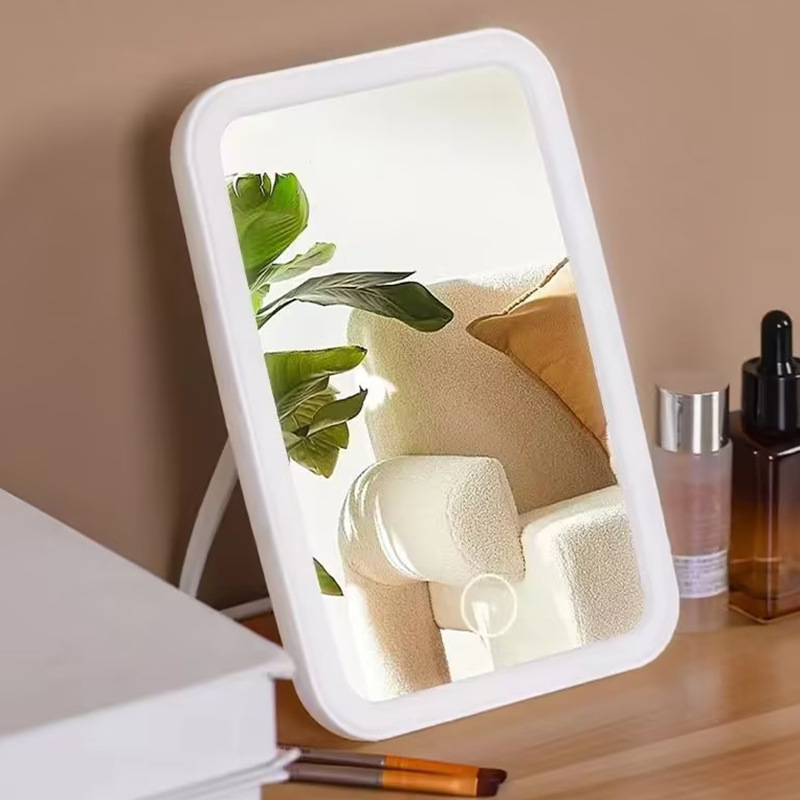 Espejo de maquillaje con lámpara led de escritorio espejo de vestir dormitorio espejo plegable regalo viaje espejo de maquillaje portátil