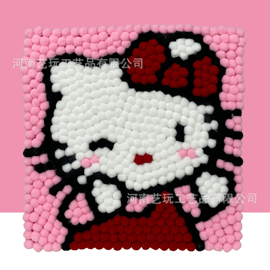 MQH20-048 / 20*20cm（实木内框+画布+毛球材料包）