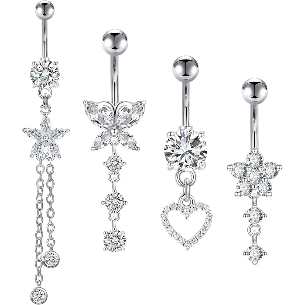 Cross-border trading), copper belly button piercing, physiological set with zircon, Amazon, (Physicals