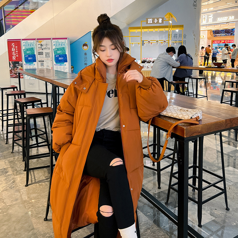 Algodón mujer 2022 invierno nuevo estilo coreano suelto largo plumón ropa de algodón mujer retro artística ocio chaqueta de algodón gruesa