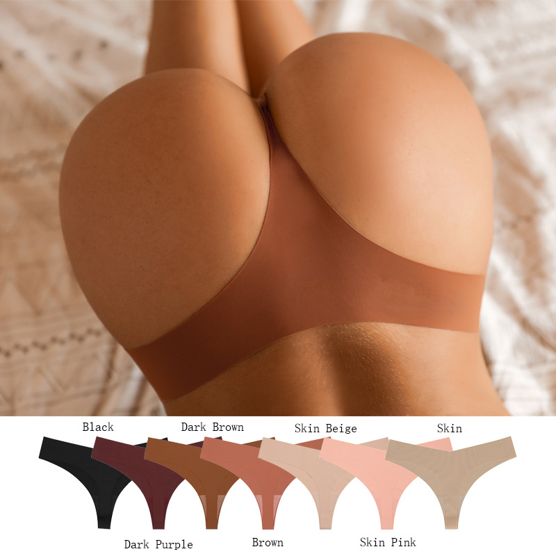Seamless European and American Plus Size One-piece Pure Cotton Crotch Breathable Underwear Women's Sports Yoga T-pants Sexy T-shaped Underwear