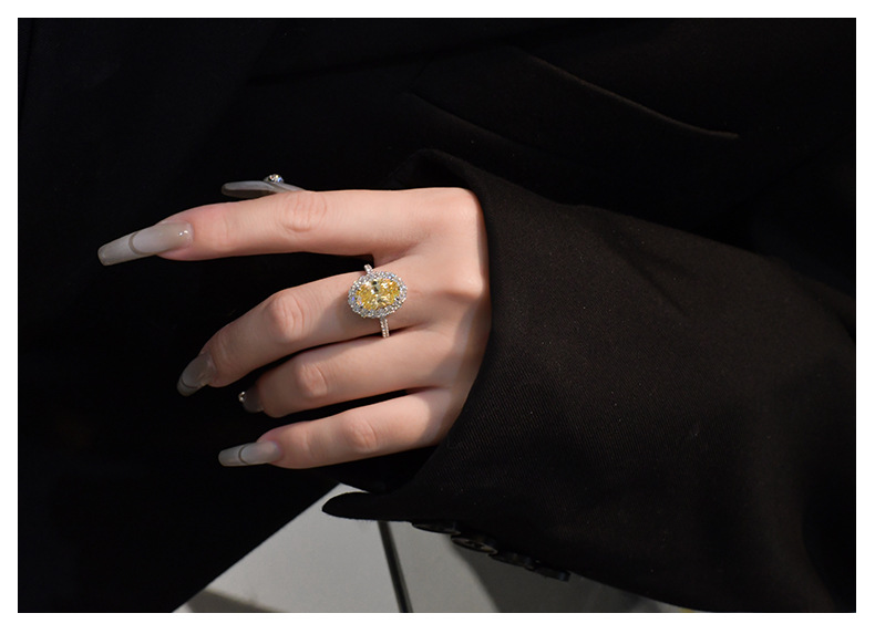 Fashion Geometric Sterling Silver Inlay Zircon Rings 1 Piece