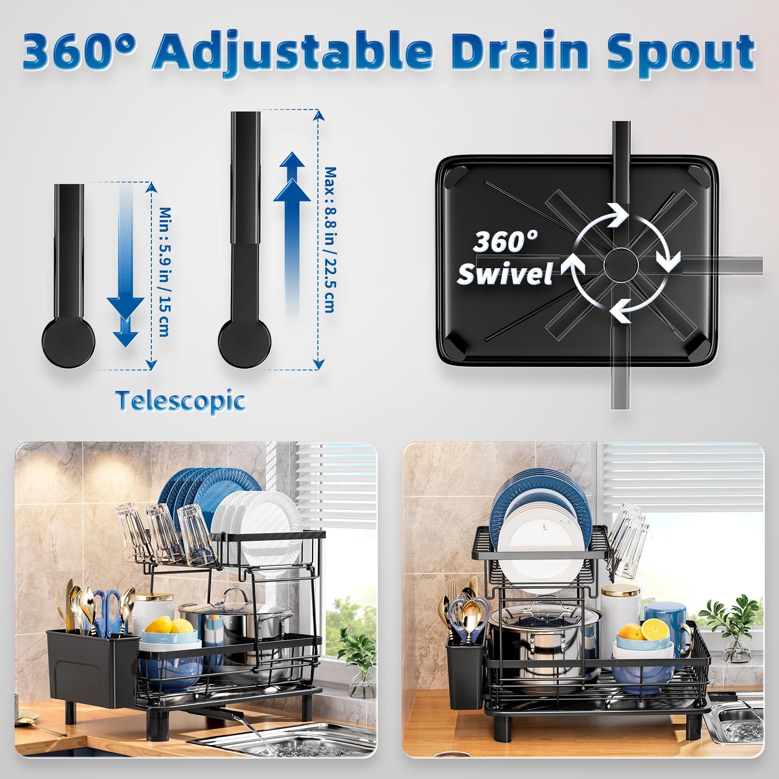 Cocina de drenaje de platos estante de almacenamiento palillos domésticos cuchillos y tenedores artículos de cocina de almacenamiento taza de platos estante de drenaje de platos