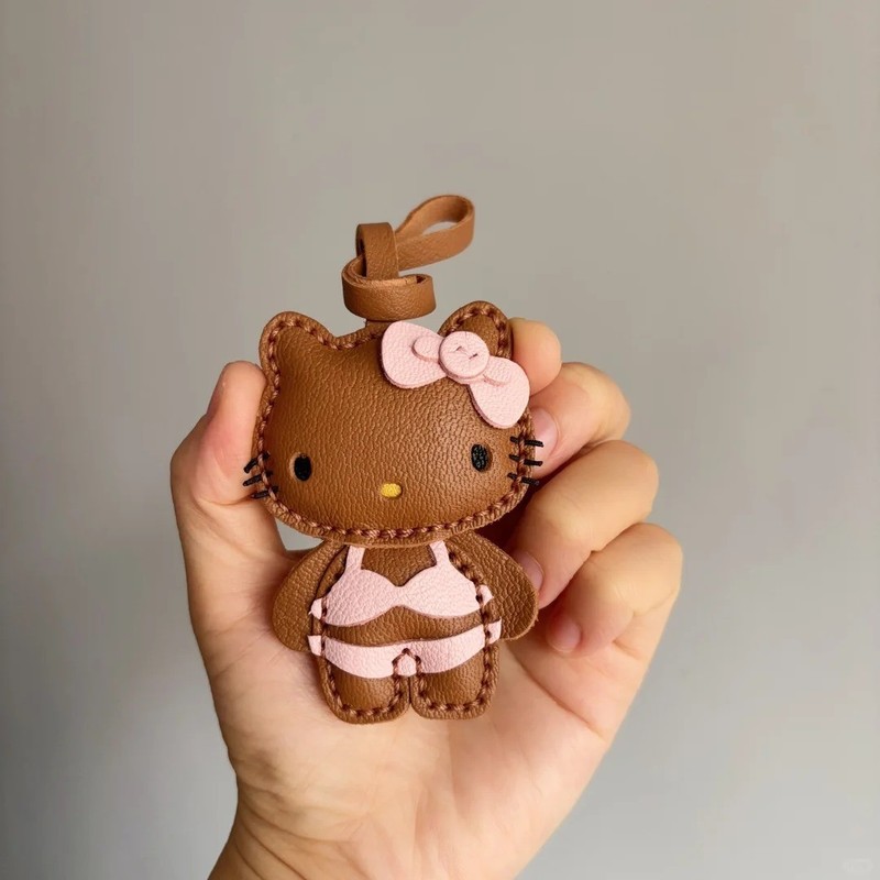 可爱hellokitty包包挂件女卡通甜美高级感书包钥匙扣手机皮质挂饰|undefined