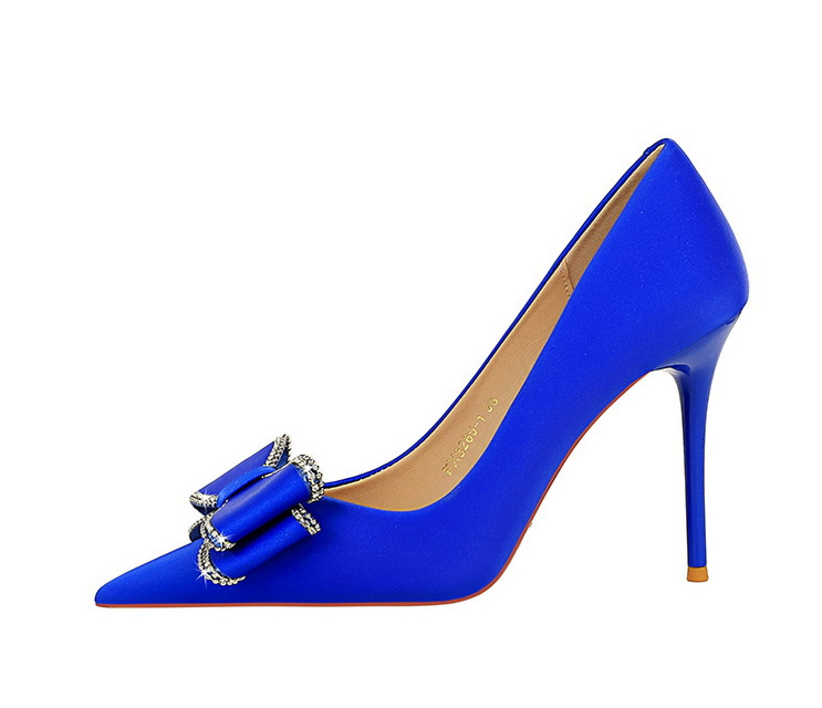 High Heels Stiletto High Heels Damenschuhe flacher Schnitt Pointe Strass Bogen Einzelschuh Damen_voghion.com