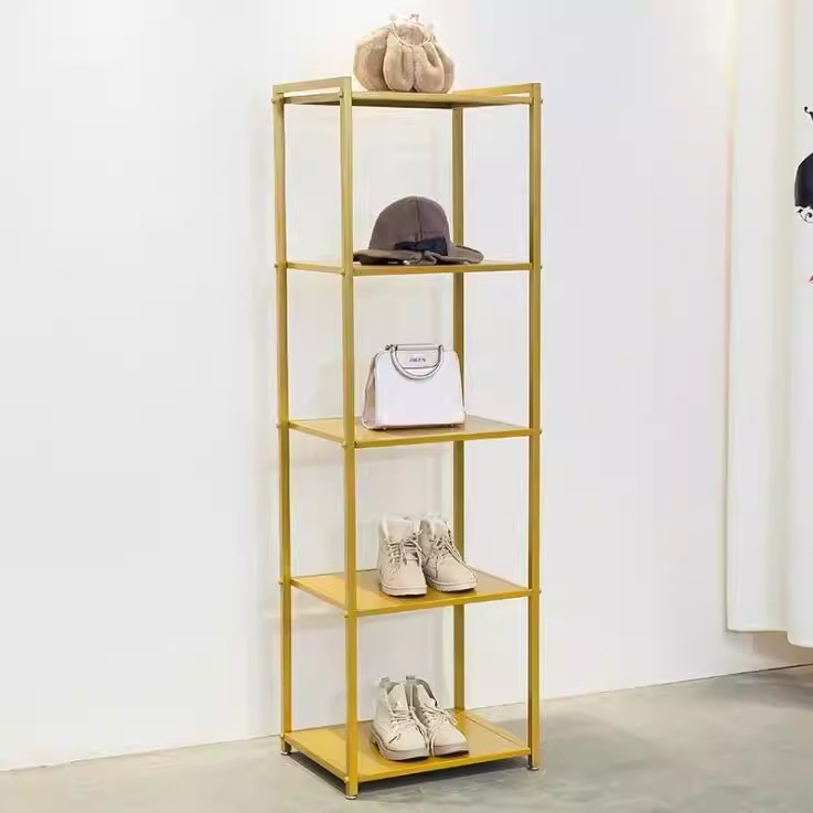Rack de bolsa tienda de ropa rack de zapatos rack multicapa rack de hierro forjado rack de zapatos y sombreros rack joyería estante de exhibición Gabinete de exhibición