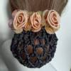 Summer elegant fashionable hair mesh, hair accessory, hairgrip, flowered, Japanese and Korean, 2023