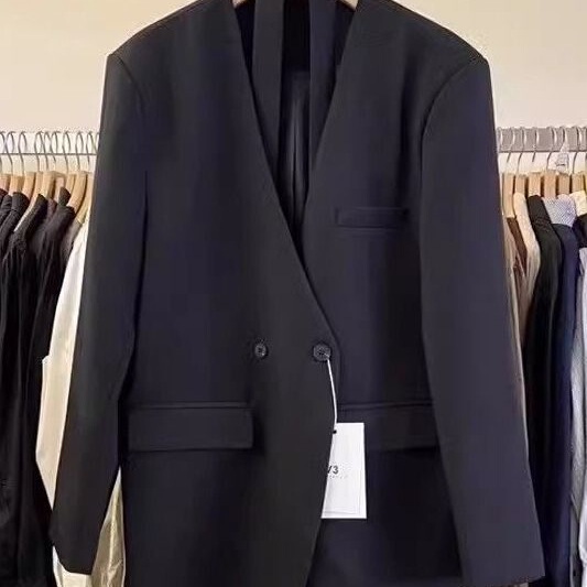 Women's Blazer 2026 New Spring and Autumn Style for Petite Figures, with Ribbon Design, Unique V-Neck, Super Trendy and High-End Feel