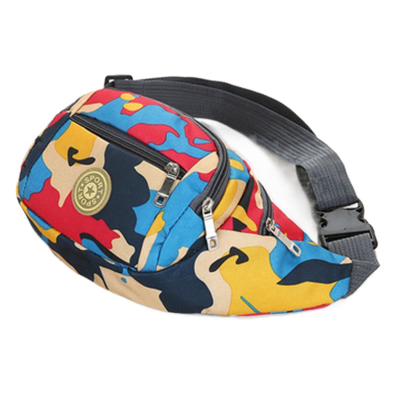 New Camouflage Waist Bag Large Capacity Oxford Men's and Women's Crossbody Bag Outdoor Sports Mobile Phone Bag Business Cashier Bag