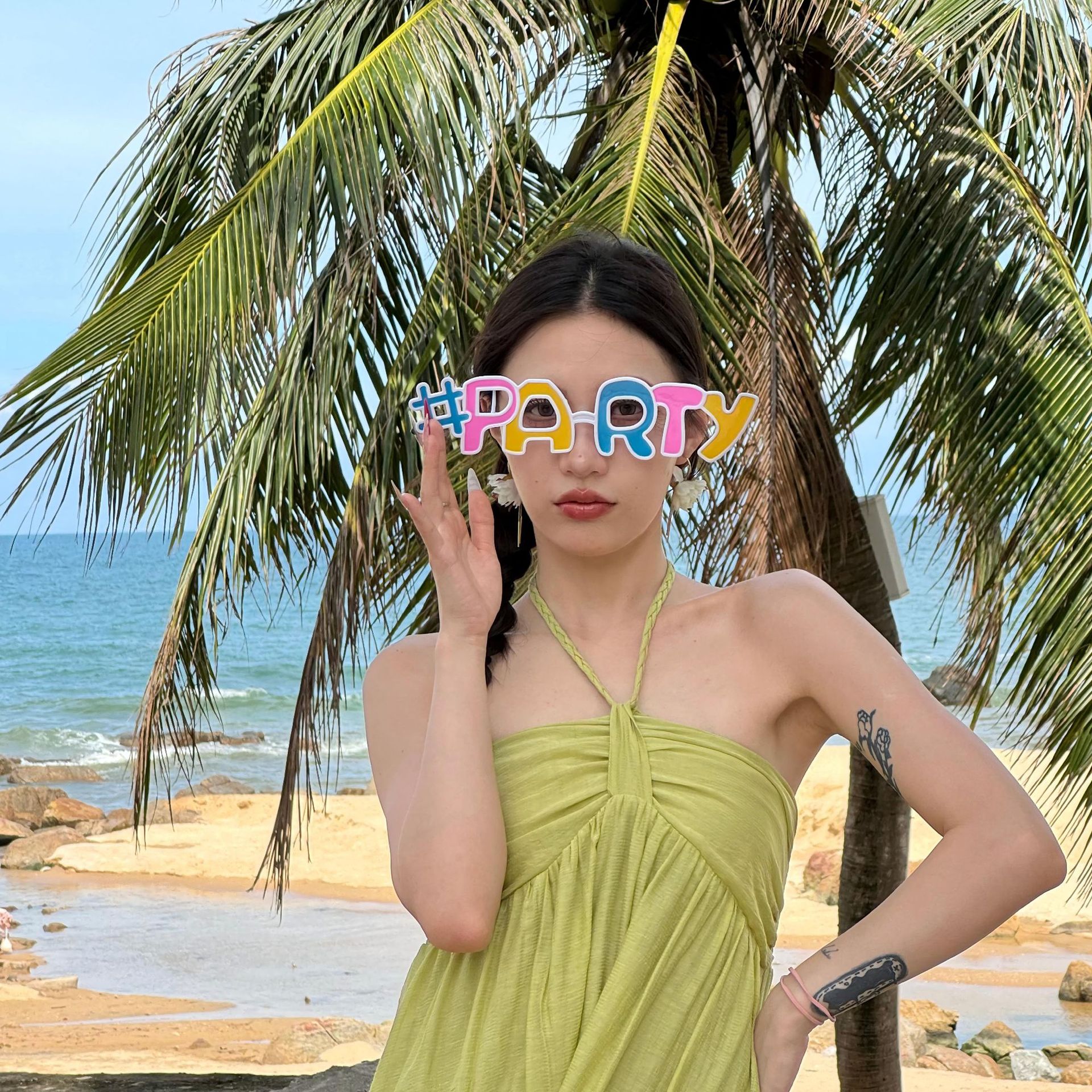 Gafas de Fiesta con Temática Hawaiana, ABS, Divertido, Decorativo, para Fiestas en la Playa y Festivales de Música