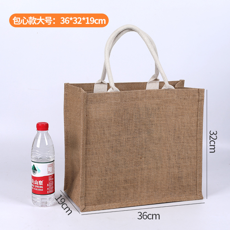 Muji bolso de lino en stock al por mayor bolsa de lino regalo bricolaje pintado a mano bolsa de yute personalización