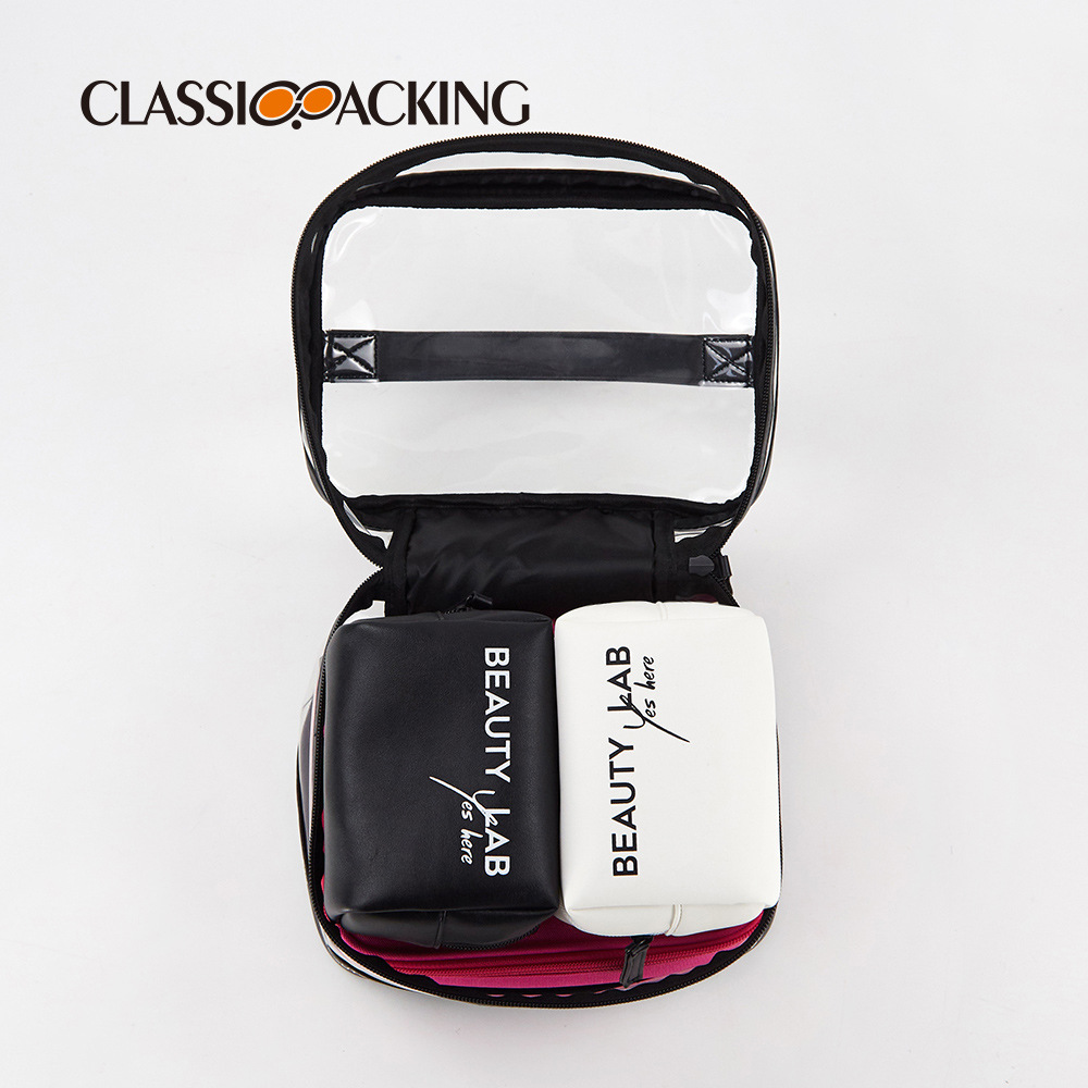 Fábrica al por mayor bolsa de cosméticos transparente de gran capacidad Portátil Bolsa de lavado impermeable multifuncional bolsa de almacenamiento de separación húmeda y seca