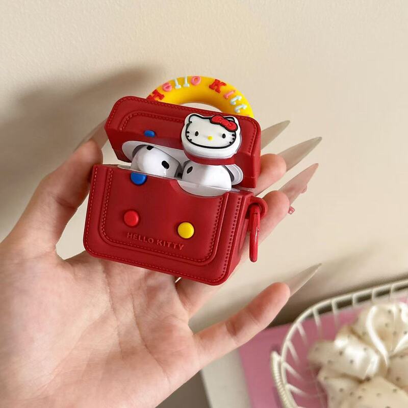 Kt Cat Handbag AirPods 4Th Generation Bluetooth Headset Protective Cover Cute Silicone Suitable for Apple Pro3 Generation Shell Kt Cat Handbag AirPods 4Th Generation Bluetooth Headset Protective Cover Cute Silicone Suitable for Apple Pro3 Generation Shell