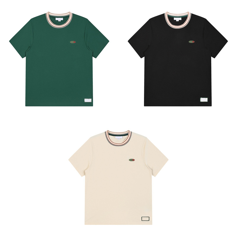 Cross-Border E-Commerce Basic Men's Pure Color Round Neck Cotton