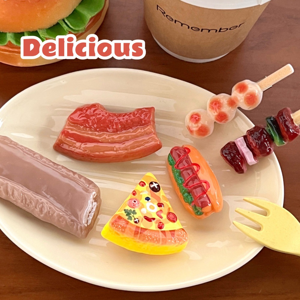 Creativa extraña comida infantil juegan pinzas de cabello comida simulación juegos de cabello de chicas interesantes pinzas de cabello al por mayor