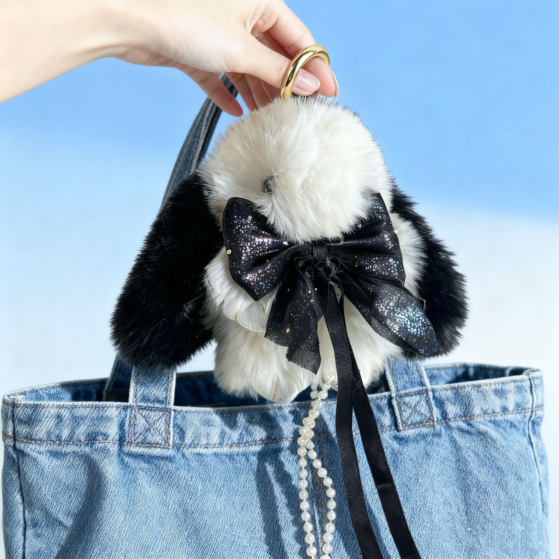 Bolsos lindos colgantes de peluche de peluche tulipas conejo colgantes de llaves de automóviles colgantes de peluche cadenas de teléfonos móviles