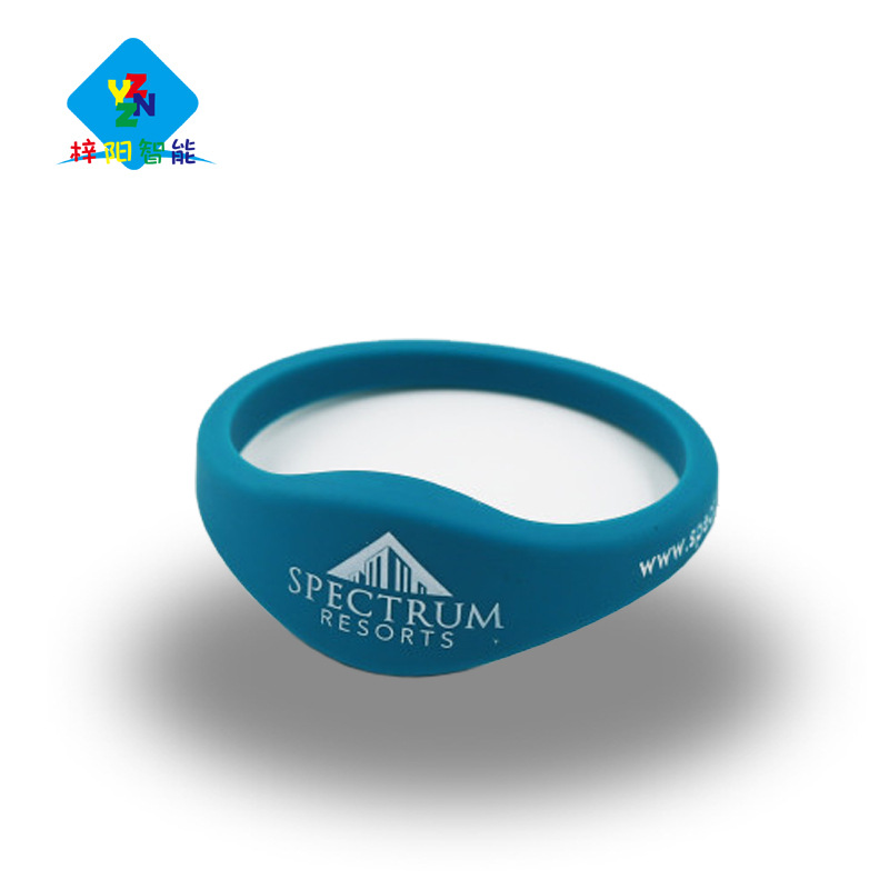 新款瑜伽手腕带印刷凹刻 高频智能手腕带 rfid电子标签硅胶腕带