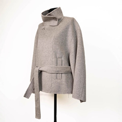ヤクの毛皮のコート、シンプルなスタイルのジャケット、女性用スタンドカラー、エレガントなルーズフィット、両面ウール、2025年ショートコート