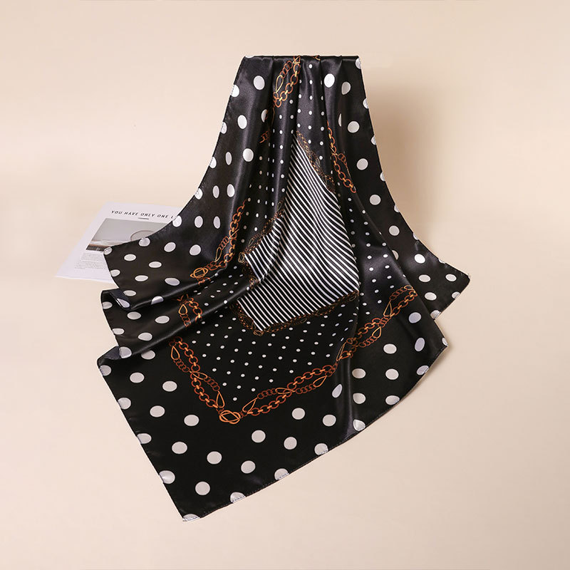 Polka Dot Silk Square Scarf Stylish Professional Neck Accessory_voghion.com