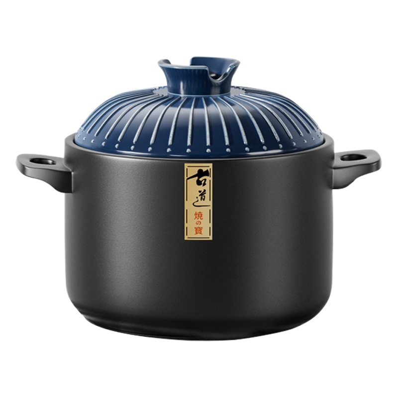 Casserole Stew Pot Household Gas Clay Pot Rice Soup Anti-Paste Bottom Gas Stove with High Temperature Resistant Dry Burning Non-Cracking Small Casserole