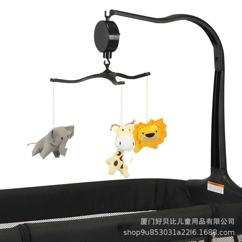 Cama de cuna plegable móvil ajustable de altura, cama de bebé portátil, cama de empalme para bebé multifuncional