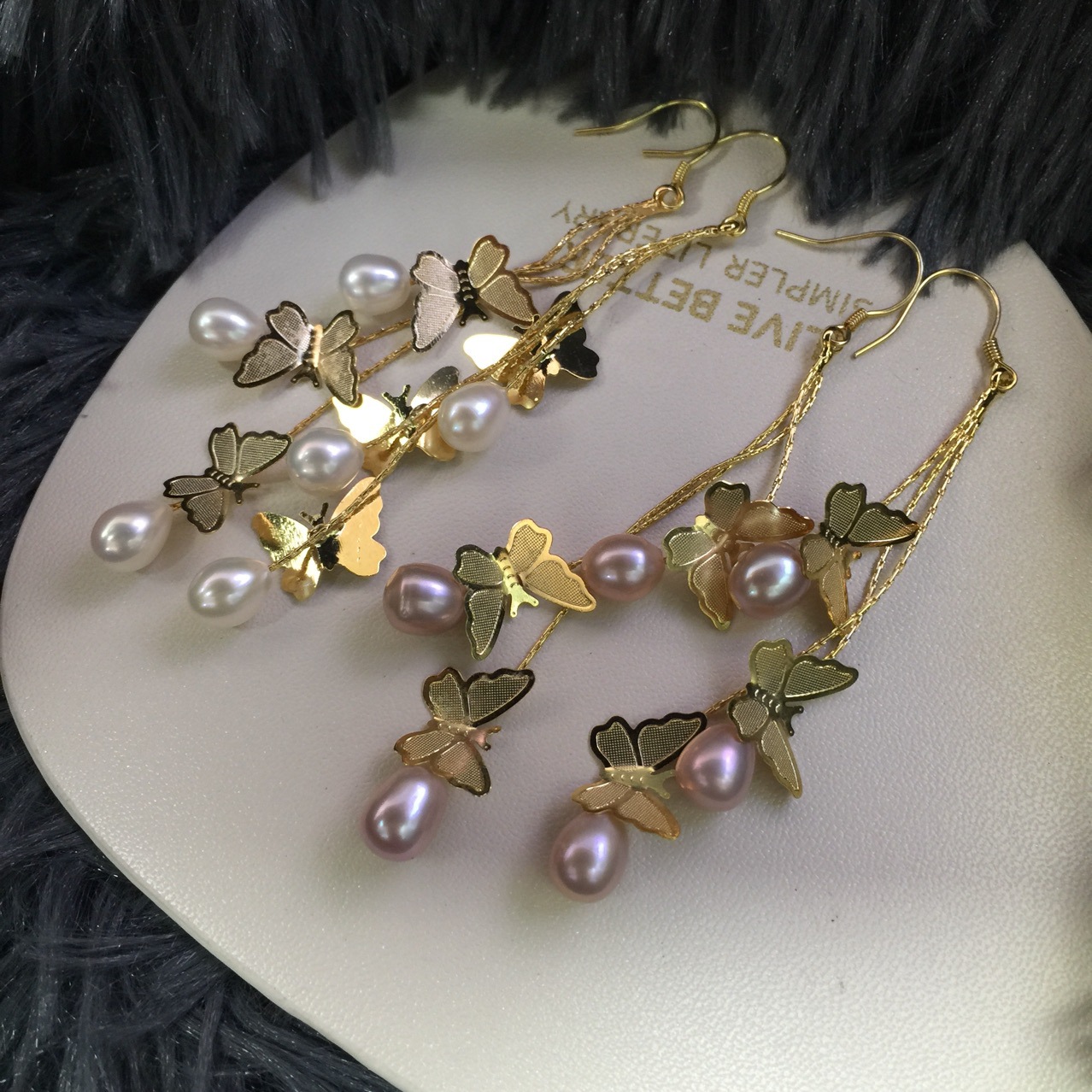 淡水简约山茶花珍珠淡水珍珠耳环时尚流苏款耳环