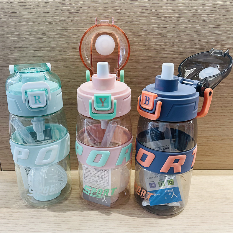 Nuevo rebote cubierta taza de paja de plástico estudiantes de acondicionamiento físico al aire libre portátil de silicona chaqueta taza de agua de alto valor facial taza de bebida directa