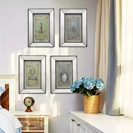 复古做旧斑驳点镜面创意古典画装饰画镜子挂饰客厅卧室挂饰艺术家