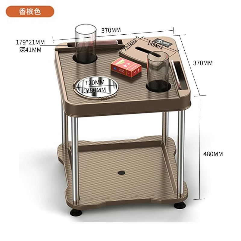 麻雀機、高級コーヒーテーブル、チェスとカードルームのティーラック、麻雀テーブルの角の横にある小さなコーヒーテーブル、ウォーターカップホルダー、多目的灰皿|undefined